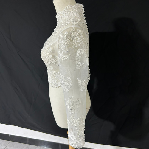 人気上昇！ボレロ 美しいレース キラキラスパンコール トップス 長袖  