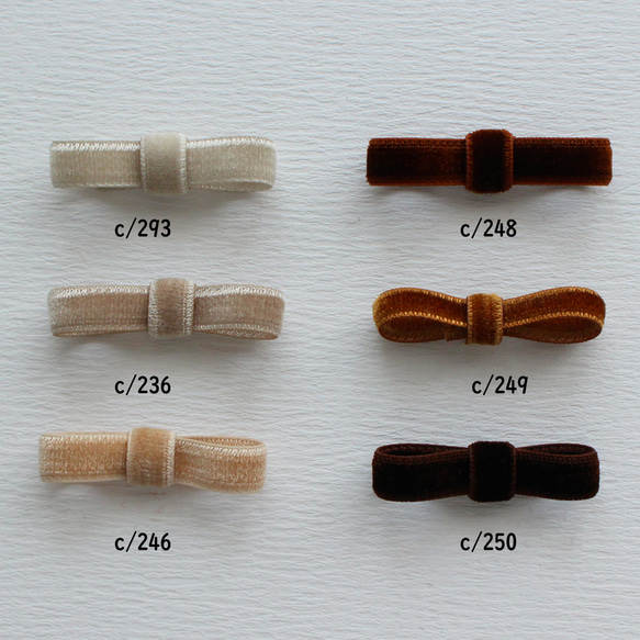 ベロアリボン【日本製/両面】3・6・9・12・18・24・36・48mm幅★CO6900ベルベット/293グレージュ 8枚目の画像