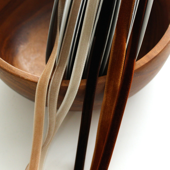 ベロアリボン【日本製/両面】3・6・9・12・18・24・36・48mm幅★CO6900ベルベット/293グレージュ 11枚目の画像