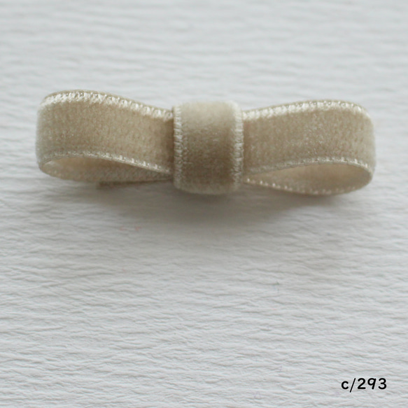 ベロアリボン【日本製/両面】3・6・9・12・18・24・36・48mm幅★CO6900ベルベット/293グレージュ 5枚目の画像