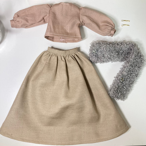 リカちゃん服 4点セット トップス・スカート・マフラー・ピアス その他