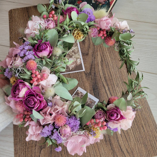 リース ドライフラワー ドライフラワーリース スワッグ ピンク 母の日