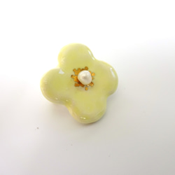 小さな花のbroach（クリームイエロー） 4枚目の画像