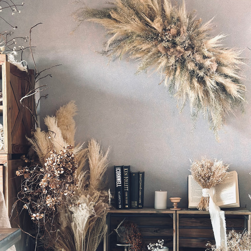 特大ドライフラワーオブジェ ウォールデコレーション 【公式通販】