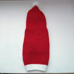 犬服 ハンドメイド セーター 手編み レッド＆ホワイト クリスマス