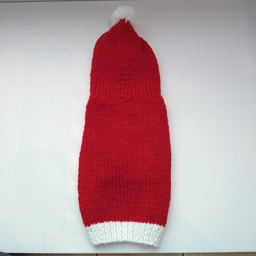 犬服 ハンドメイド セーター 手編み レッド＆ホワイト クリスマス