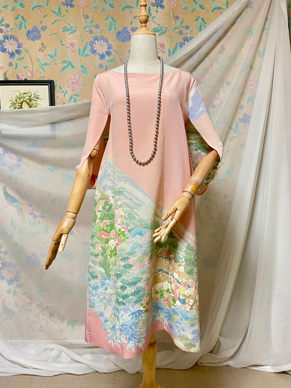 かおりん様オーダーこのお着物からリメイクワンピース