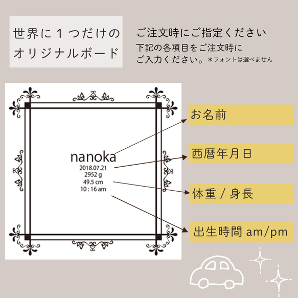 ２枚目30％オフ 命名書 ニューボーンフォト メモリアル 誕生日 born【命名ボードキャンバス正方形】 10枚目の画像