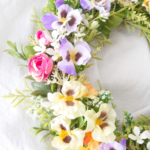 ドイリー1180❤️フラワーモチーフつる薔薇とパンジーのドイリー ✨大判53cm ちいさなクロッシェレースドイリー 日本ヴォーグ社 より #六角形
