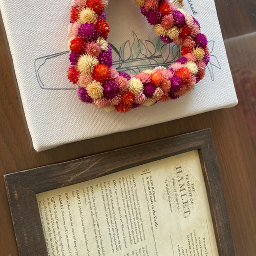 スイートなハートのリース ハートのリース 千日紅のドライ ドライフラワー 七色の花 通販