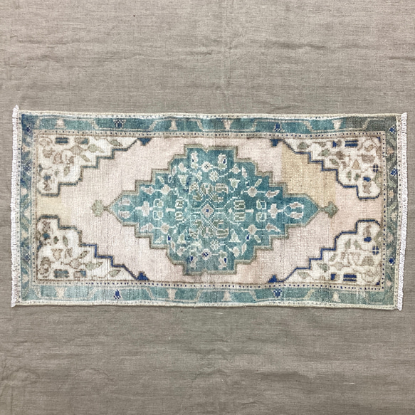 手織りトルコ絨毯 92x47cm ヴィンテージラグ 1枚目の画像