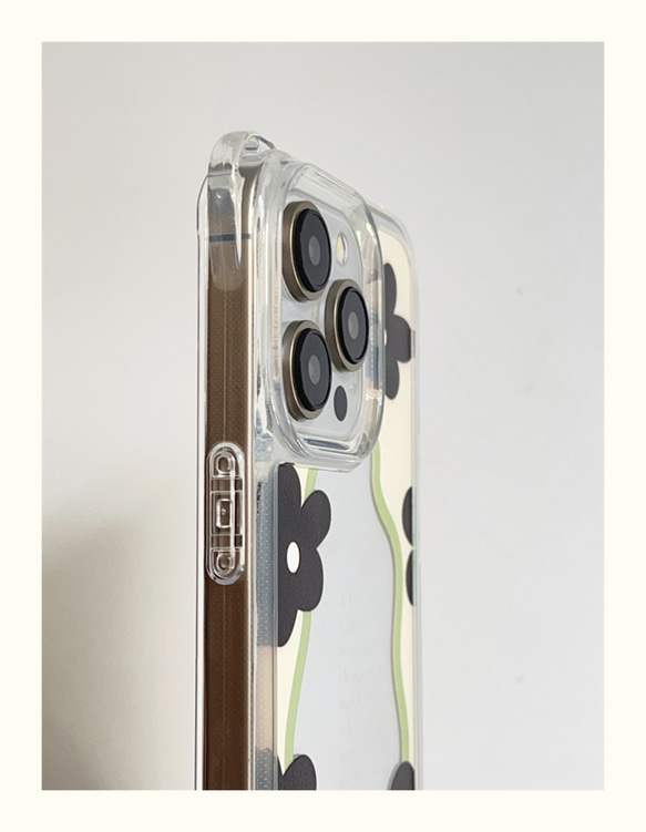 iPhoneケース　ショルダーストラップ付き　ミラー付き　お花　上品　おしゃれ　高級感 7枚目の画像