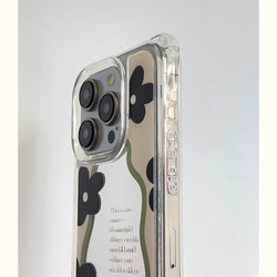 iPhoneケース　ショルダーストラップ付き　ミラー付き　お花　上品　おしゃれ　高級感 8枚目の画像