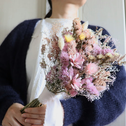 プチフラワーとスターチスのスワッグ ドライフラワースワッグ ドライ