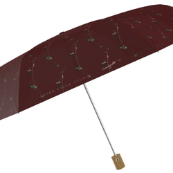 【受注生産】ワンタッチ式自動開き折り畳み傘　オリーブ（バック赤茶） 7枚目の画像