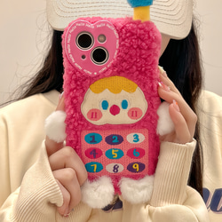 iPhoneケース　ふわふわ　携帯　刺繍　可愛い　面白い　大人気 3枚目の画像