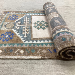 手織りトルコ絨毯 97x53cm ヴィンテージラグ 10枚目の画像
