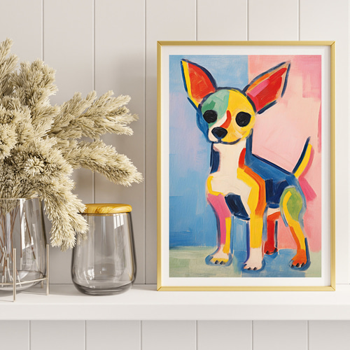 「三日月」｜絵画 原画 抽象画 動物画 イラスト アート 犬の絵 ドローイング 三日月」｜絵画 原画 抽象画 動物画 イラスト アート 犬の絵