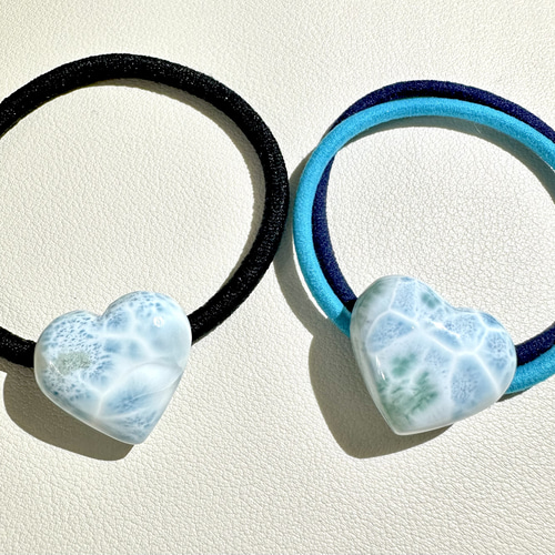 ラリマー ヘアゴム ハート 青紺ゴム ヘアゴム sango 通販 17183100