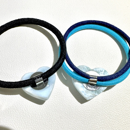 ラリマー ヘアゴム ハート 青紺ゴム ヘアゴム sango 通販 17183100