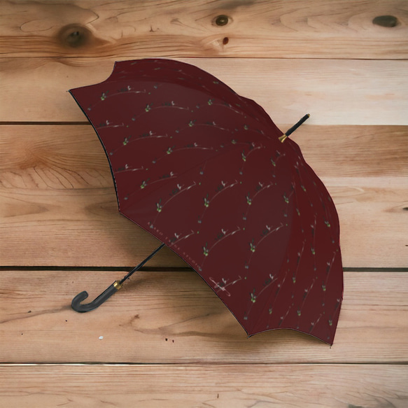 【受注生産】オリーブの錆茶の雨傘　 3枚目の画像
