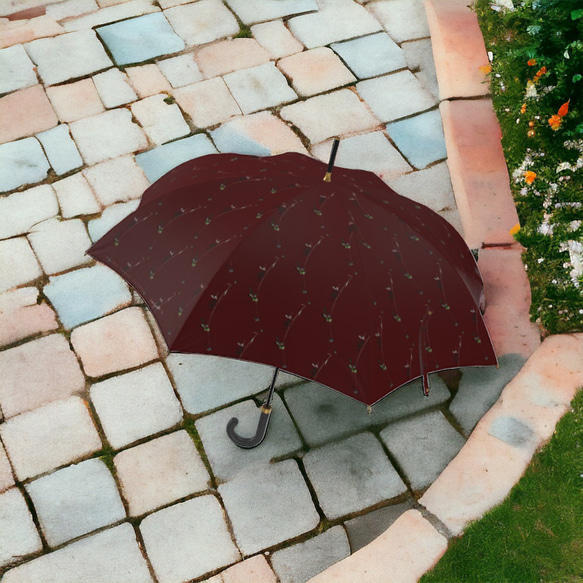 【受注生産】オリーブの錆茶の雨傘　 7枚目の画像