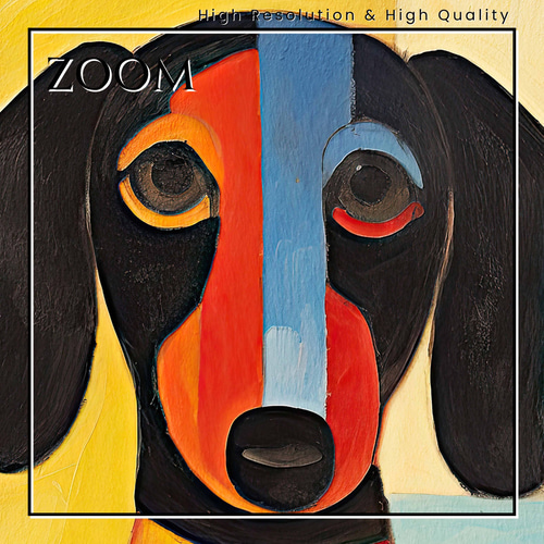 マイフレンド - ダックスフンド犬 No.3】抽象画 アートポスター 犬の絵