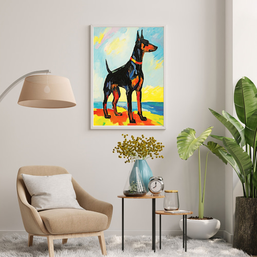 マイフレンド - ドーベルマン犬 No.2】抽象画 アートポスター 犬の絵