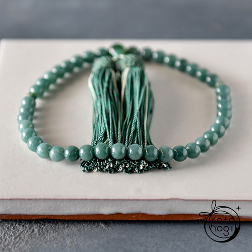 青翡翠 ブルー翡翠 数珠 念珠 略式数珠 お守り 天然石 瑪瑙 神具・仏具