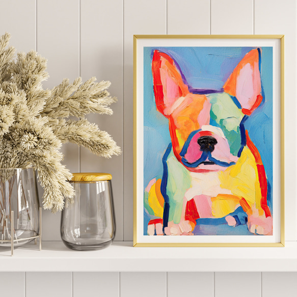 【マイフレンド - フレンチブルドッグ犬 No.1】抽象画 アートポスター 犬の絵 犬の絵画 犬のイラスト 8枚目の画像