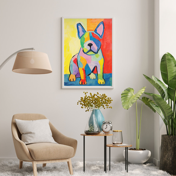 【マイフレンド - フレンチブルドッグ犬 No.2】抽象画 アートポスター 犬の絵 犬の絵画 犬のイラスト 7枚目の画像