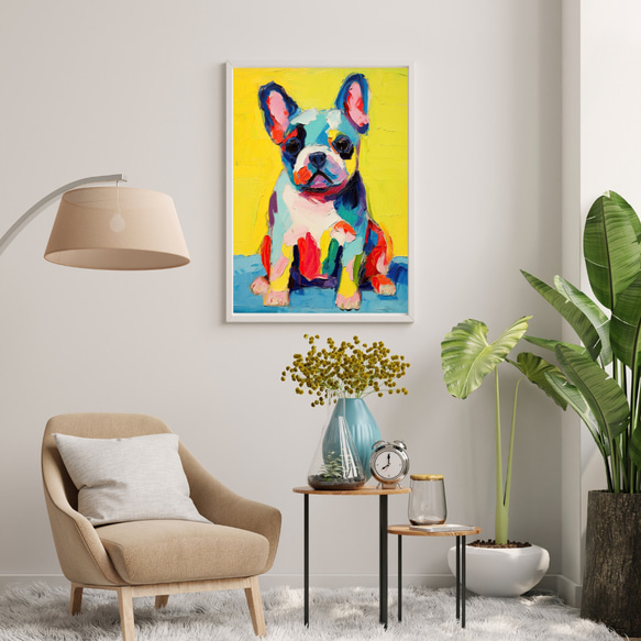 【マイフレンド - フレンチブルドッグ犬 No.3】抽象画 アートポスター 犬の絵 犬の絵画 犬のイラスト 7枚目の画像
