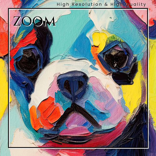 マイフレンド - フレンチブルドッグ犬 No.3】抽象画 アートポスター 犬