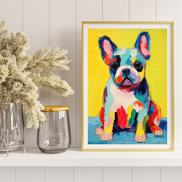 【マイフレンド - フレンチブルドッグ犬 No.3】抽象画 アートポスター 犬の絵 犬の絵画 犬のイラスト 8枚目の画像