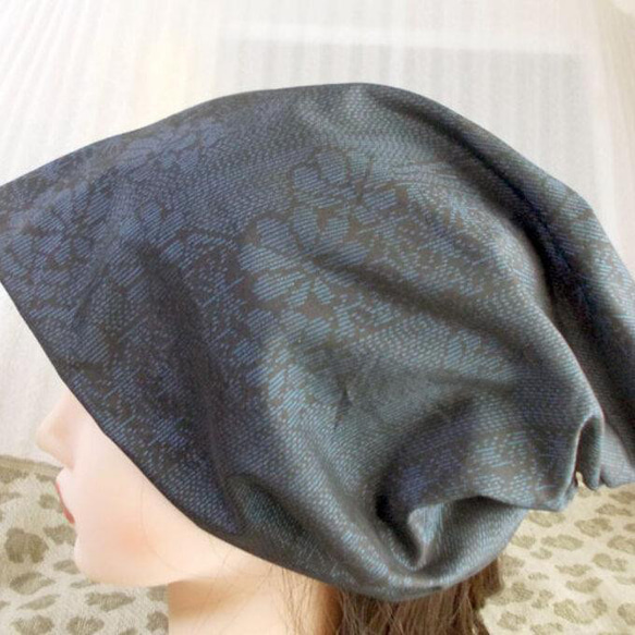 うぁふわり セミオーダー生地紹介 難有難隠し キャップ 室内帽子6 着物