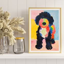 【マイフレンド - トイプードル犬 No.1】抽象画 アートポスター 犬の絵 犬の絵画 犬のイラスト 8枚目の画像