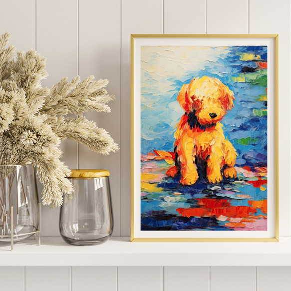 【マイフレンド - トイプードル犬 No.6】抽象画 アートポスター 犬の絵 犬の絵画 犬のイラスト 8枚目の画像