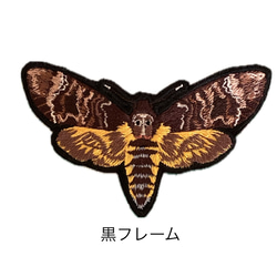 【ワッペン】Moth（蛾）シリーズ　クロメンガタスズメ 2枚目の画像