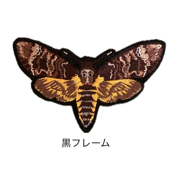 【ワッペン】Moth（蛾）シリーズ　クロメンガタスズメ 2枚目の画像