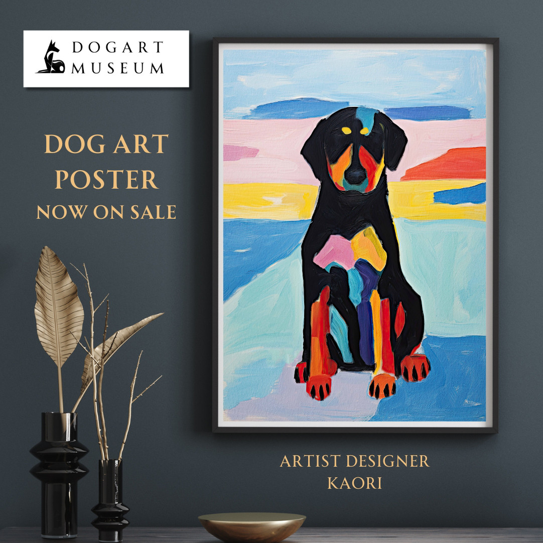 イラスト 抽象画 原画 「bitter」｜絵画 動物画 ドローイング 犬の絵