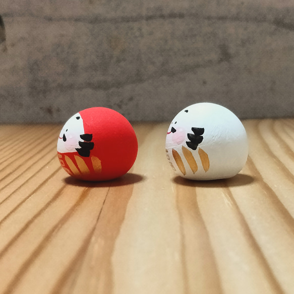 【 紅白豆だるま 】縁起物・お正月 5枚目の画像