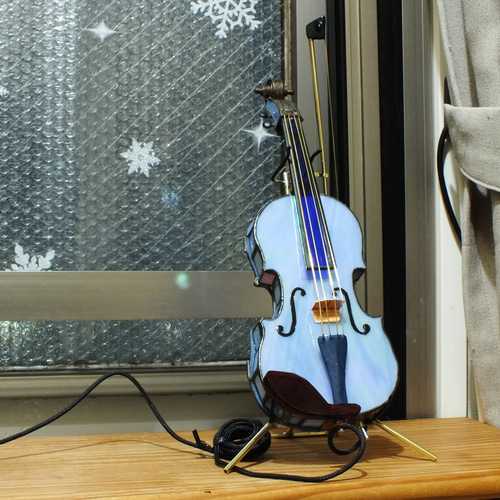 ラファエルブルーのバイオリンLL1（藤色、アジサイ色） ステンドグラス