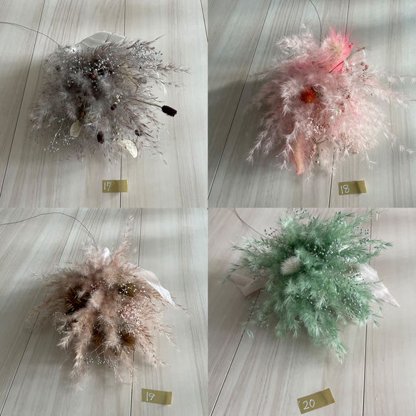 flying wreath " fluffy " フライングリース パンパスグラス ドライフラワーリース 吊り下げリース 6枚目の画像