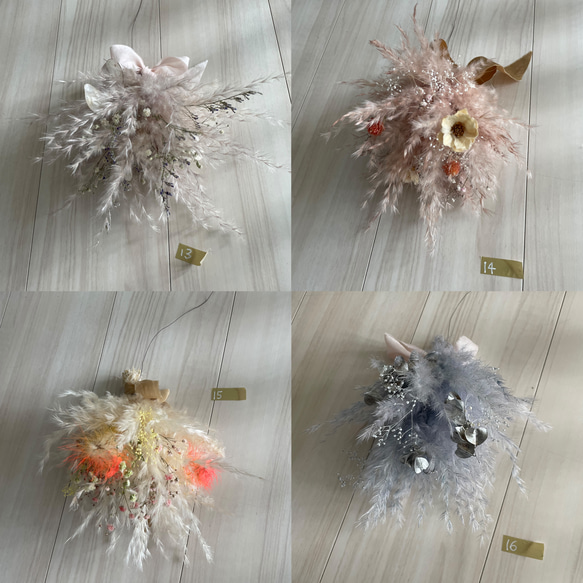 flying wreath " fluffy " フライングリース パンパスグラス ドライフラワーリース 吊り下げリース 5枚目の画像