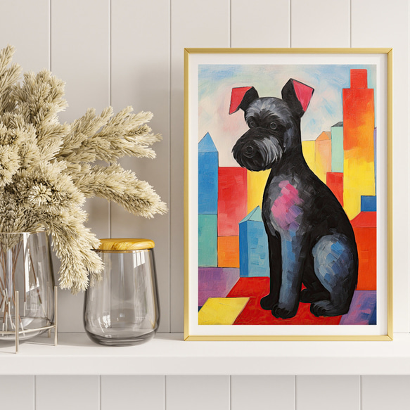 【マイフレンド - シュナウザー犬 No.3】抽象画 アートポスター 犬の絵 犬の絵画 犬のイラスト 8枚目の画像