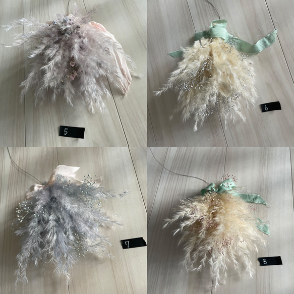 flying wreath " fluffy " フライングリース パンパスグラス ドライフラワーリース 吊り下げリース 4枚目の画像