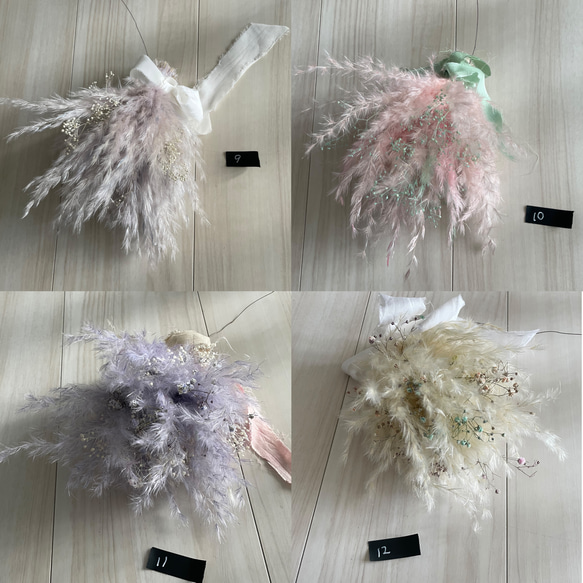 flying wreath " fluffy " フライングリース パンパスグラス ドライフラワーリース 吊り下げリース 5枚目の画像