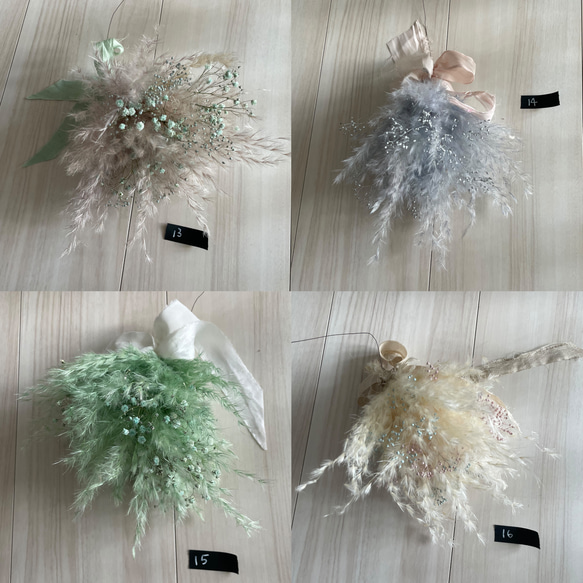 flying wreath " fluffy " フライングリース パンパスグラス ドライフラワーリース 吊り下げリース 6枚目の画像