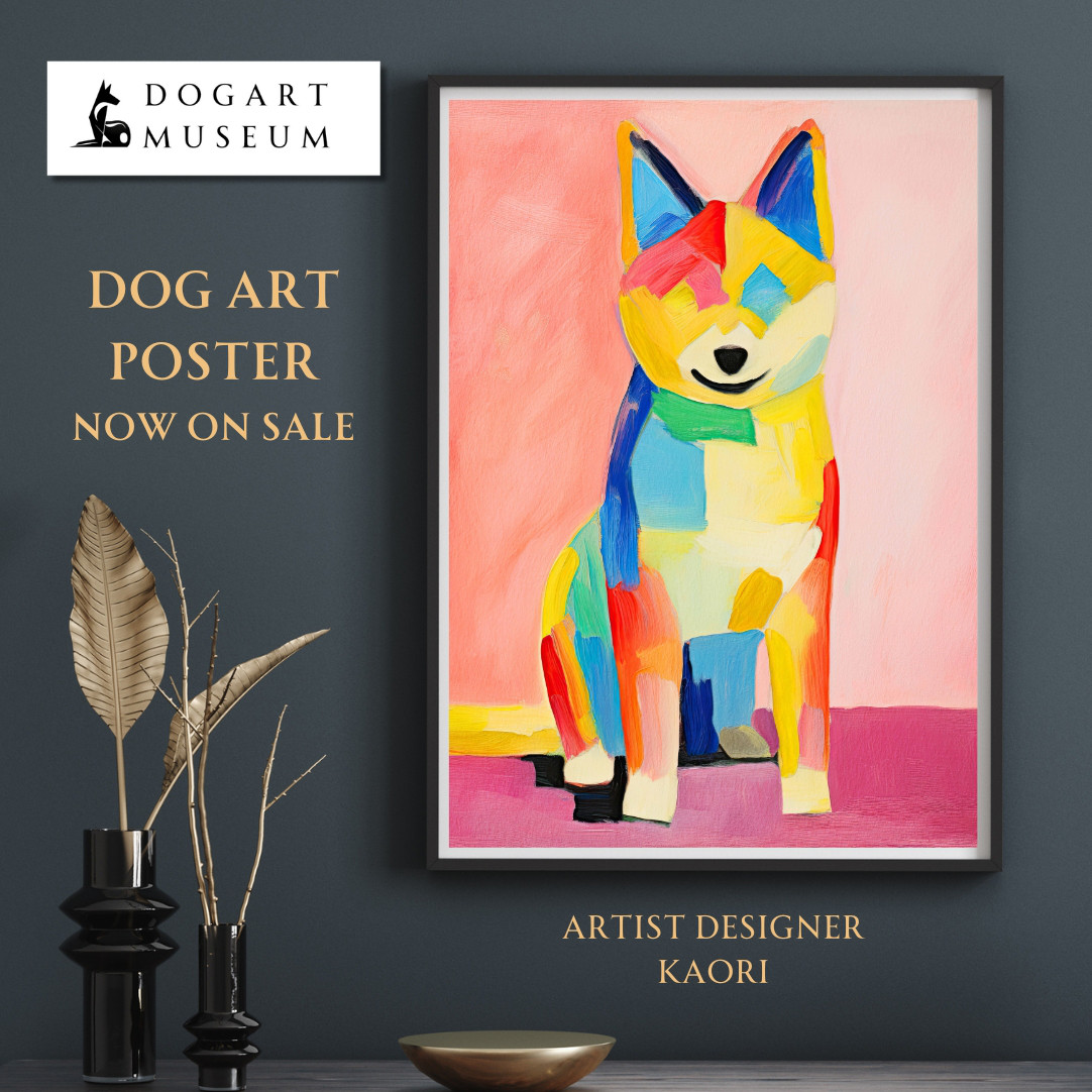 「三日月」｜絵画 原画 抽象画 動物画 イラスト アート 犬の絵 三日月」｜絵画 原画 抽象画 動物画 イラスト アート 犬の絵