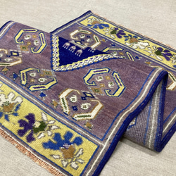 手織りトルコ絨毯 107x54cm ヴィンテージラグ 8枚目の画像